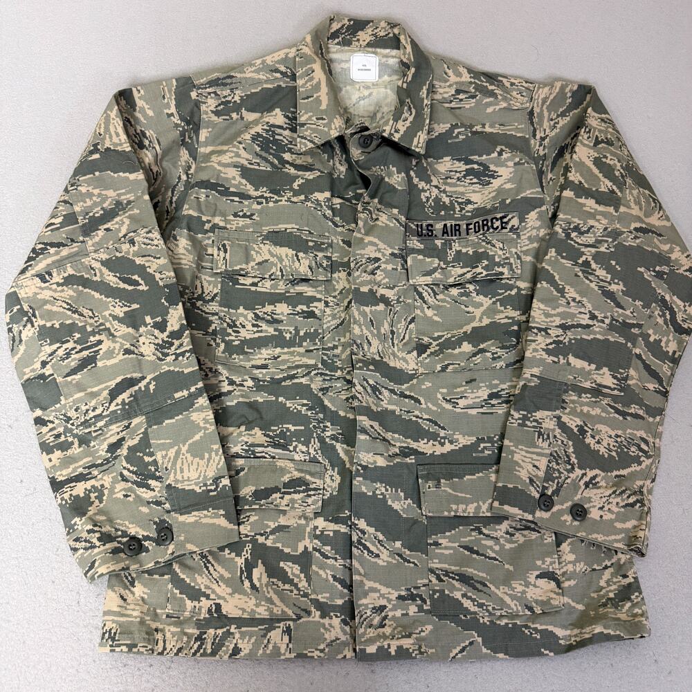 US Air Force ABU Tiger Stripe Combat Uniform Jacket 42L Military BDU Coat